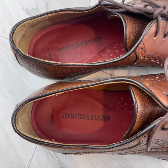 Johnston & Murphy Brown Leather Saddle Brogue Derby Mens Size 13 M - Picture 13 of 15